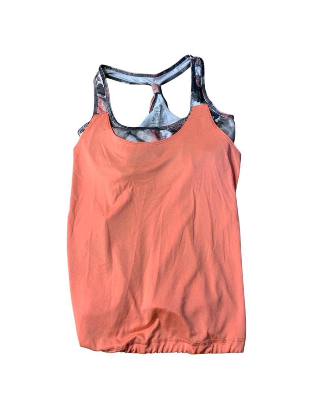 Athletic Works Coral & Camo 2-in-1 Layered Tank Top with Built-in Bra - Size M